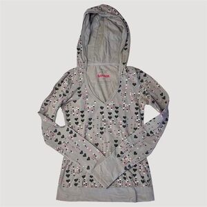 Garage Gray Heart Patterned Hoodie